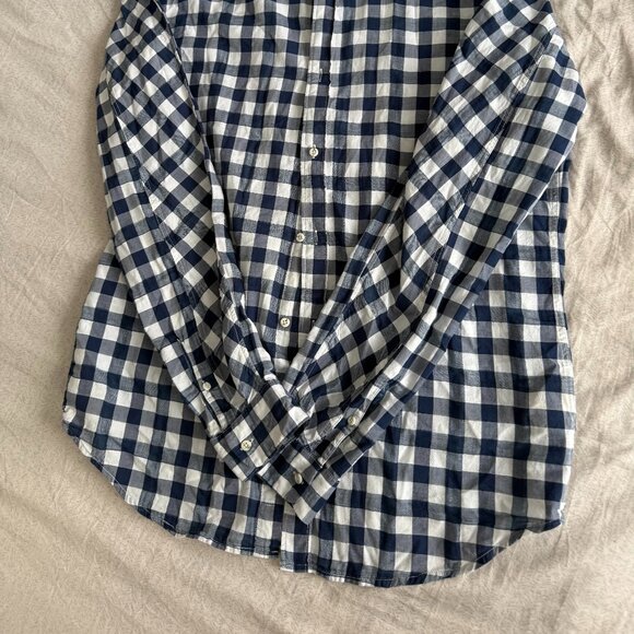 Mens Scotch & Soda Couture Vacanza Long Sleeve Blue Gingham Checked Shirt Medium - Picture 4 of 5